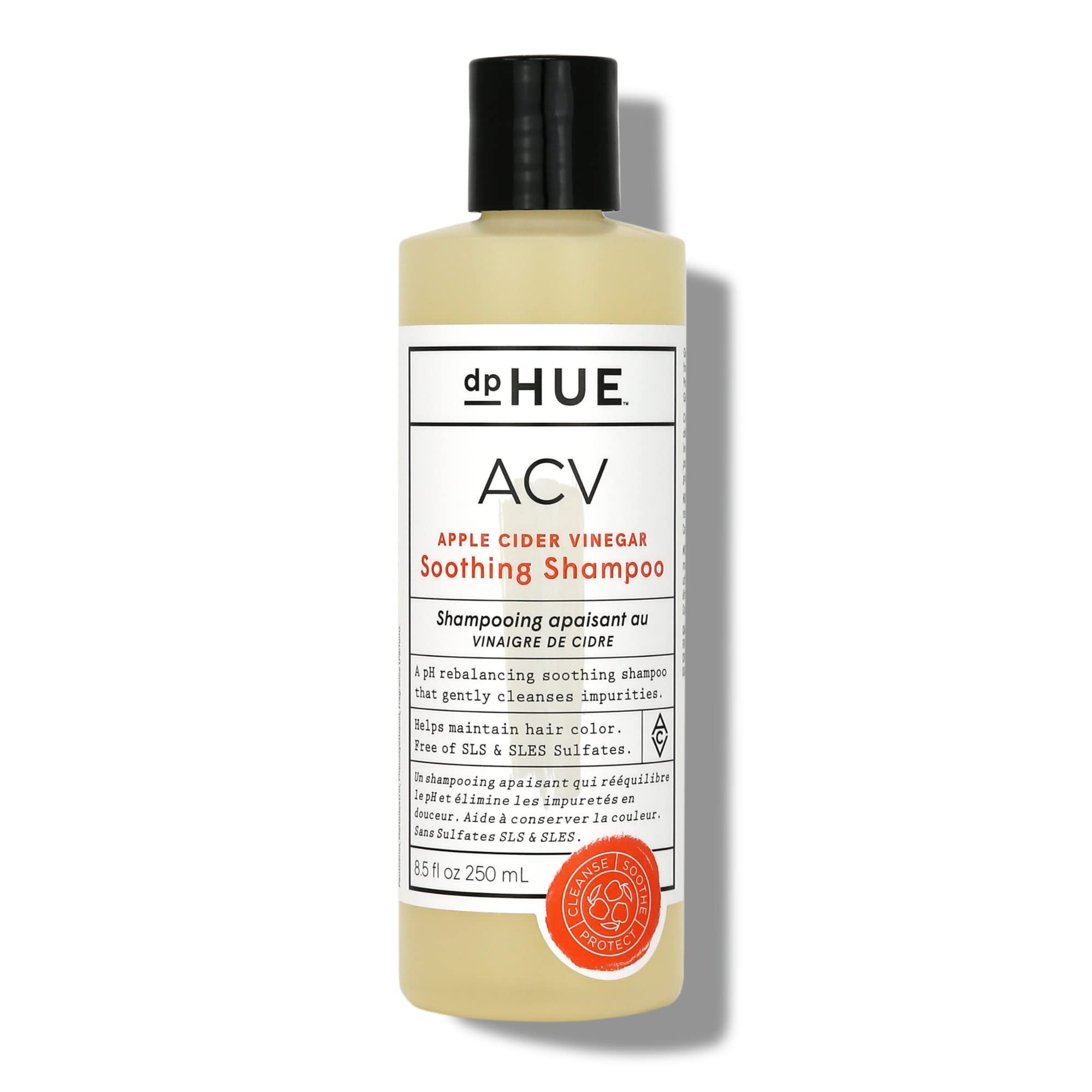 dpHUE ACV Soothing Shampoo, 8.5 oz - Sulfate Free Dry Scalp Shampoo For Color Treated Hair With Apple Cider Vinegar, Ginger Root, Lavender and Aloe